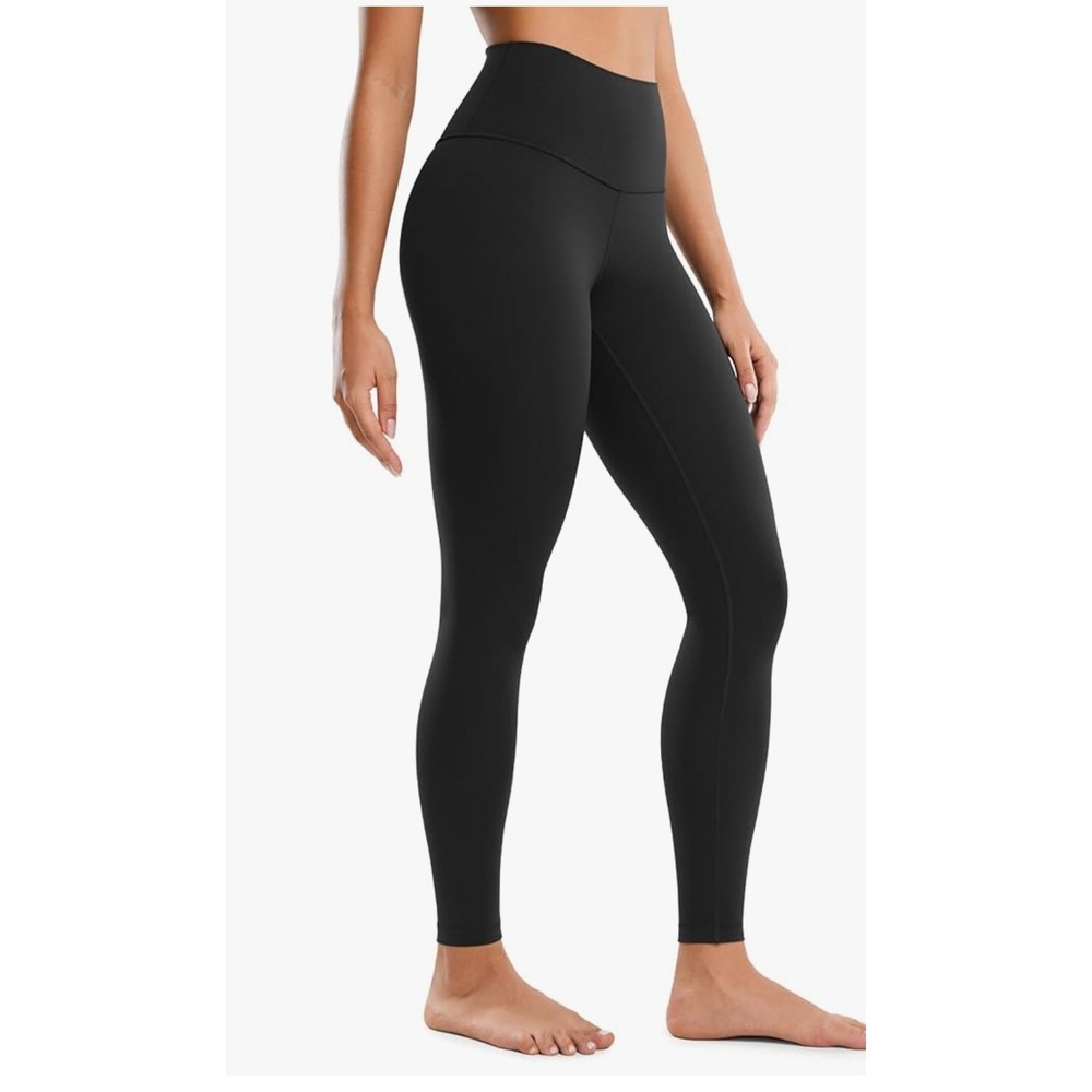 CRZ Yoga Women Workout Athletic Leggings Large 12 Black High Waisted‎